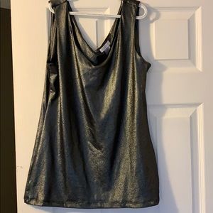 Cache black silver shimmery top